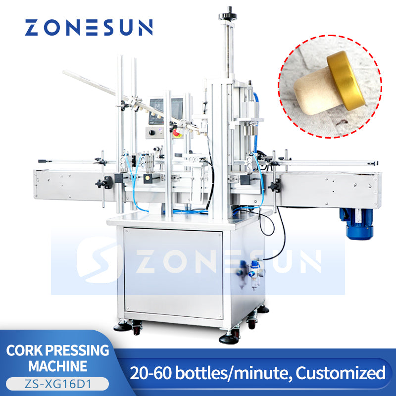 ZONESUN ZS-XG16D1 Máquina automática de prensado de tapas de corcho de madera con alimentador de tapas 