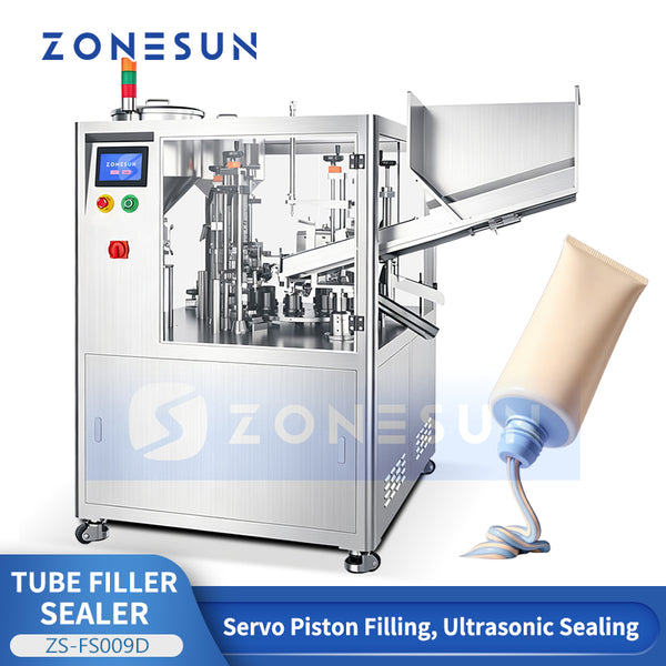 ZONESUN ZS-FS009D Automatic Soft Tube Filling and Sealing Machine for A+B Creams Toothpaste Cosmetic