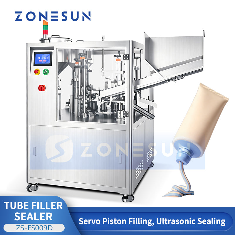 ZONESUN ZS-FS009D Automatic Soft Tube Filling and Sealing Machine for A+B Creams Toothpaste Cosmetic