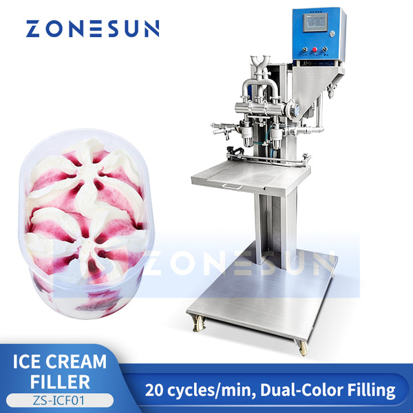 ZONESUN ZS-ICF01 Semi-Automatic Dual-Color Ice Cream Cup Filling Machine