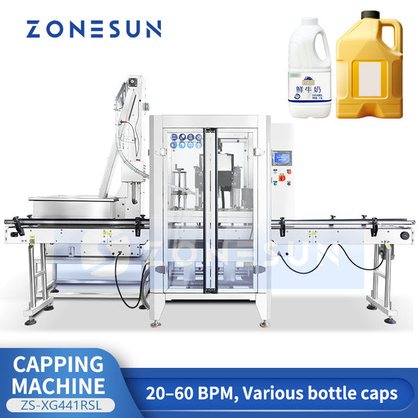ZONESUN ZS-XG441RSL Servo Automatic Capping Machine for Bottles with Elevator