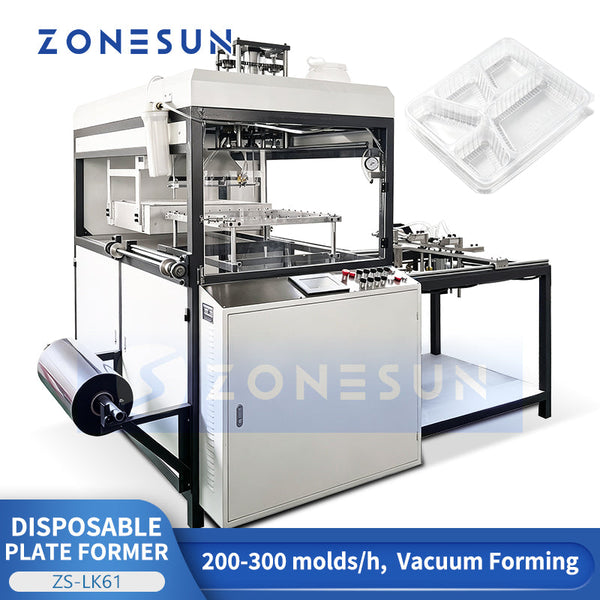 Vacuum forming machine with plug assist