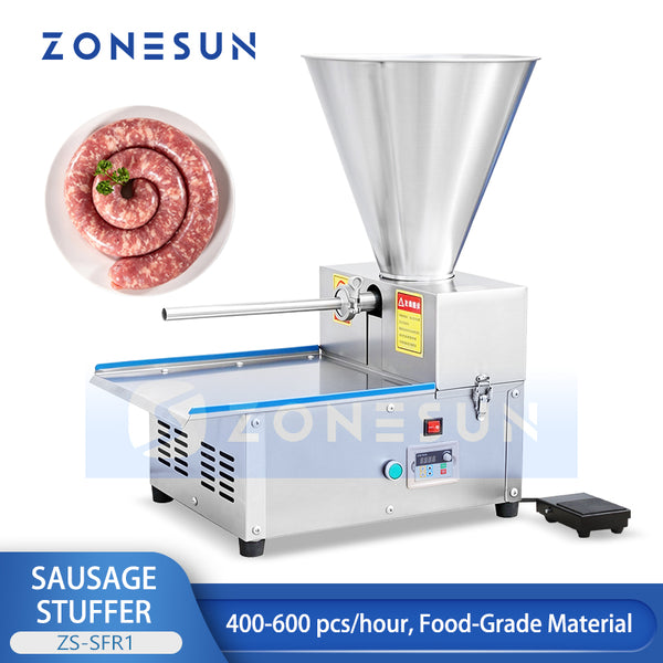 ZONESUN ZS-SFR1 Commercial Electric Sausage Filler Machine for Sausages Hot Dogs and Salami Meat Processing