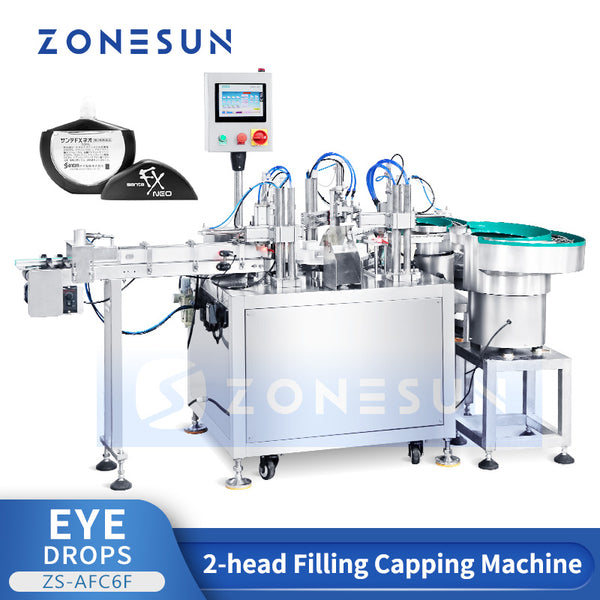 ZONESUN ZS-AFC6F Automatic Peristaltic Pump Flat Bottle Liquid Filling Capping Machine