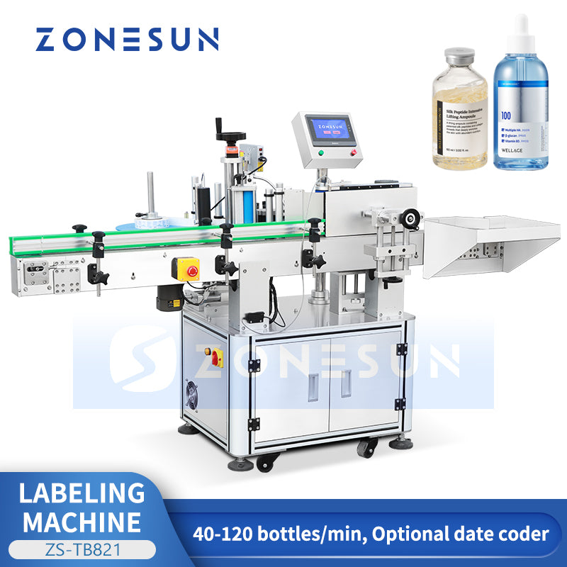 ZONESUN ZS-TB821 Automatic Round Bottle Single Side Labeling Machine