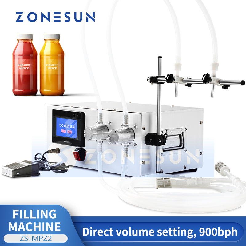 ZONESUN ZS-MPZ2 Dual-Head Magnetic Pump Liquid Filling Machine