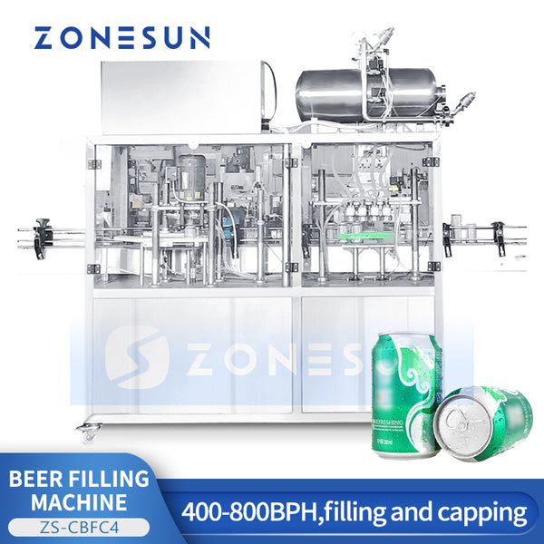 ZONESUN ZS-CBFC4 Beer Cola POP Can Filling and Sealing Machine