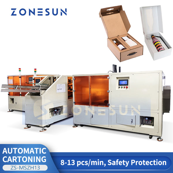 ZONESUN ZS-MSZH13 automatic gift box cartoning machine with product insert loading, product image 1
