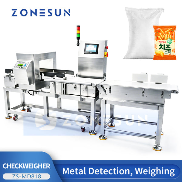 ZONESUN ZS-MD818 Automatic Checkweigher & Metal Detector Machine | Dynamic Weighing & Metal Detection System