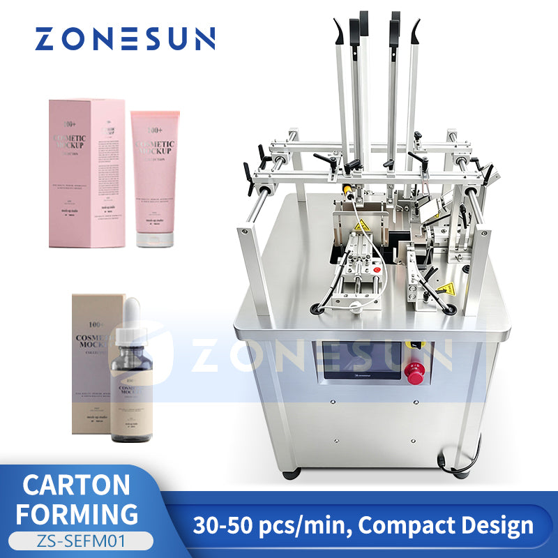 ZONESUN ZS-SEFM01 Semi-Automatic Paperboard Carton Forming Machine for Cosmetic Boxes
