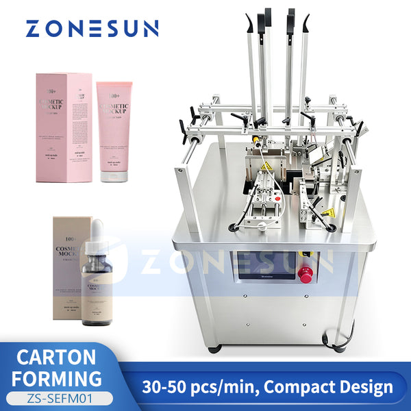 ZONESUN ZS-SEFM01 Semi-Automatic Paperboard Carton Forming Machine for Cosmetic Boxes
