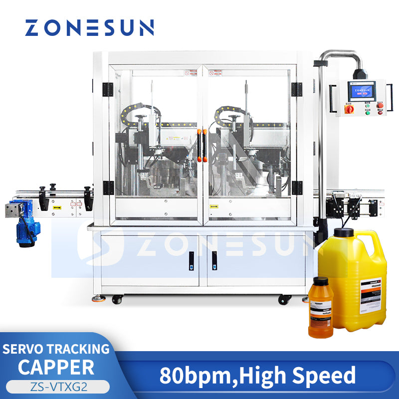 ZONESUN ZS-VTXG2 Continuous Motion Dual-Head Tracking Capping Machine