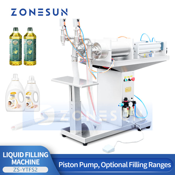 ZONESUN ZS-YTFS2 Pneumatic Liquid Filling Machine with Dual Nozzles