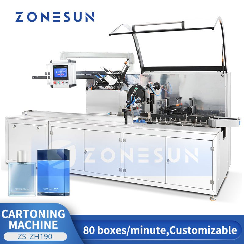 ZONESUN ZS-ZH190 Automatic Perfume Cosmetic Box Cartoning Machine