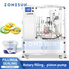 ZONESUN ZS-AFS07 Plastic Cup Piston Pump Liquid Paste Filling Sealing Machine