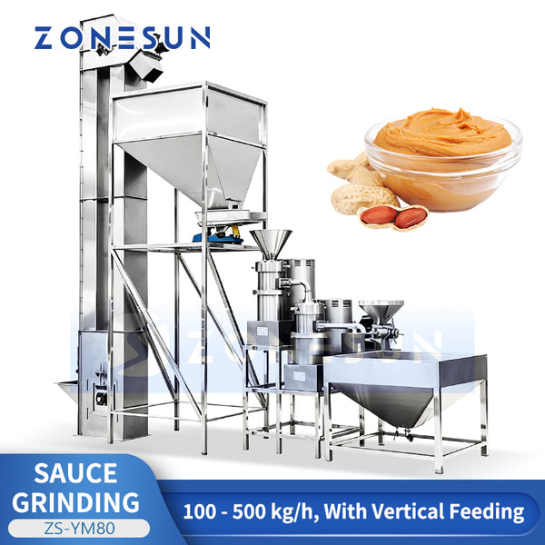 ZONESUN ZS-YM80 Two-Stage Nut Butter Colloid Mill System