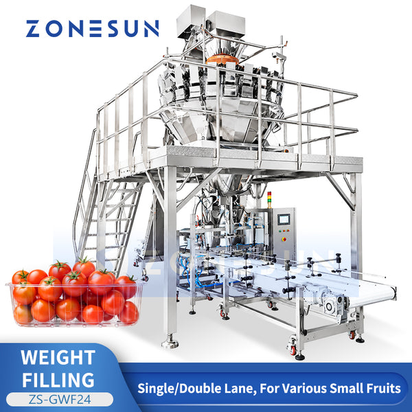 ZONESUN ZS-GWF24 Automatic Multi-Head Weigher & Clamshell Fruit Filling Machine