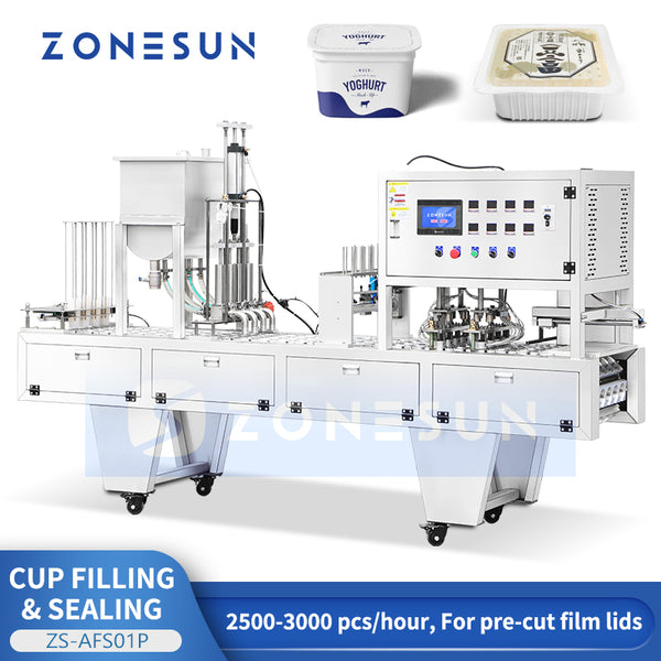ZONESUN ZS-AFS01P 4-Head Cup Filling & Sealing Machine