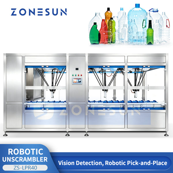 ZONESUN ZS-LPR40 Automatic Robotic Bottle Unscrambler with Vision System