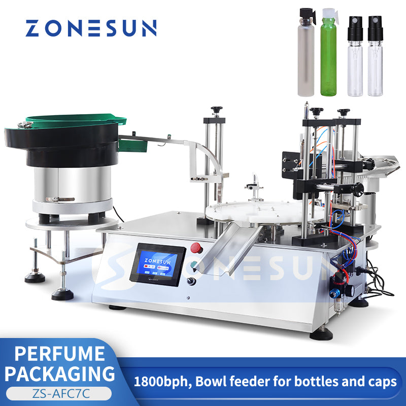 ZONESUN ZS-AFC7C Rotary Perfume Bottle Feeding Liquid Filling Capping Machine