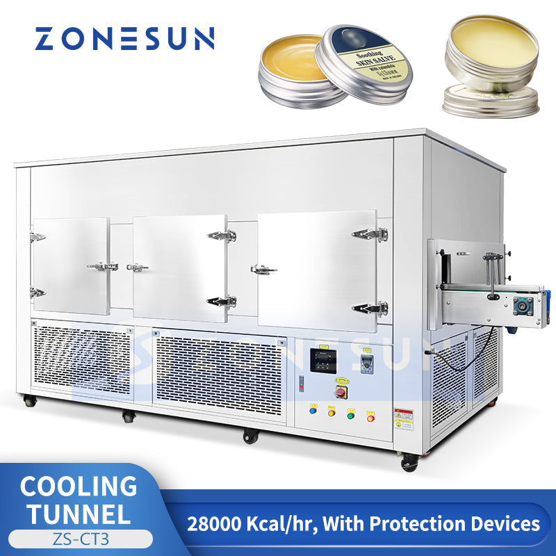 ZONESUN ZS-CT3 Industrial Cooling Tunnel for Balm Cream Wax Chocolate and Confectionery