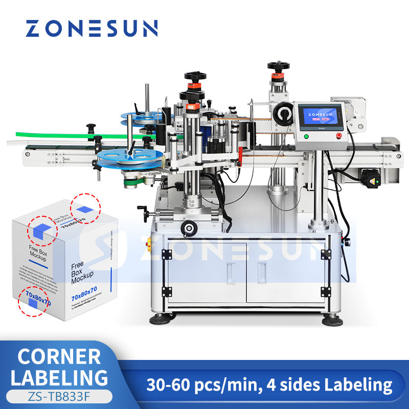 ZONESUN ZS-TB833F Corner Labeling Machine for Cosmetic Box 