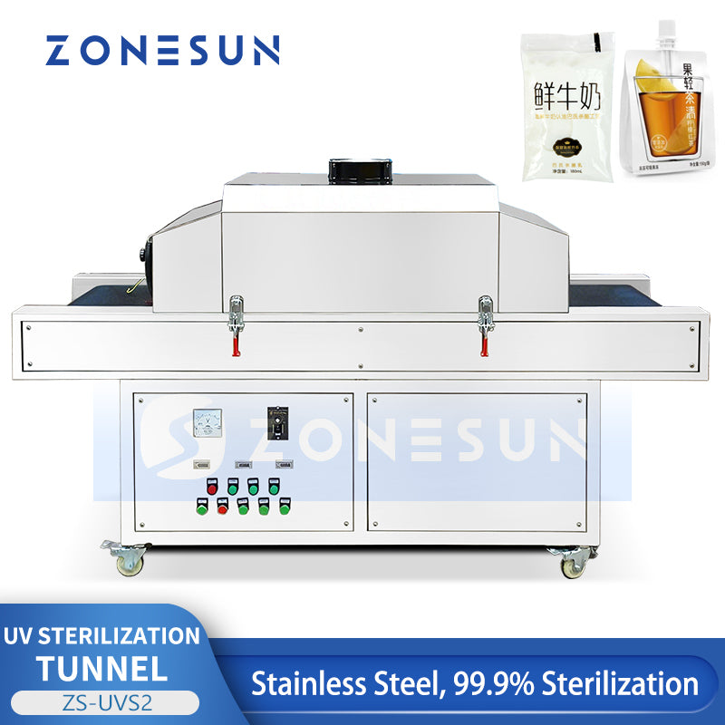 ZONESUN ZS-UVS2 Industrial UV Sterilization Tunnel for Cosmetic Food Beverage Disinfection