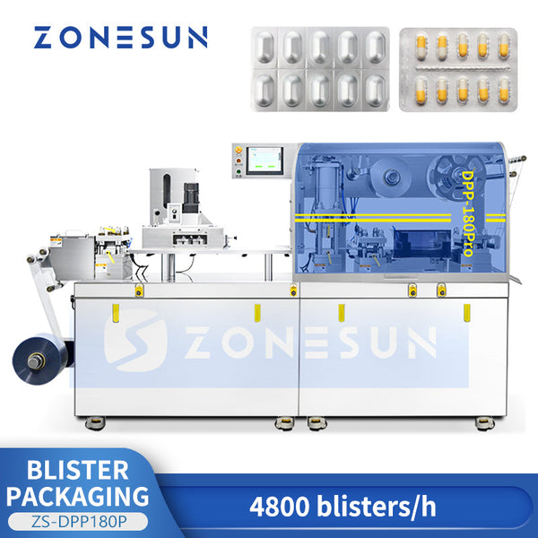 ZONESUN ZS-DPP180P Automatic Blister Packaging Machine for Tablets, Capsules & Candy