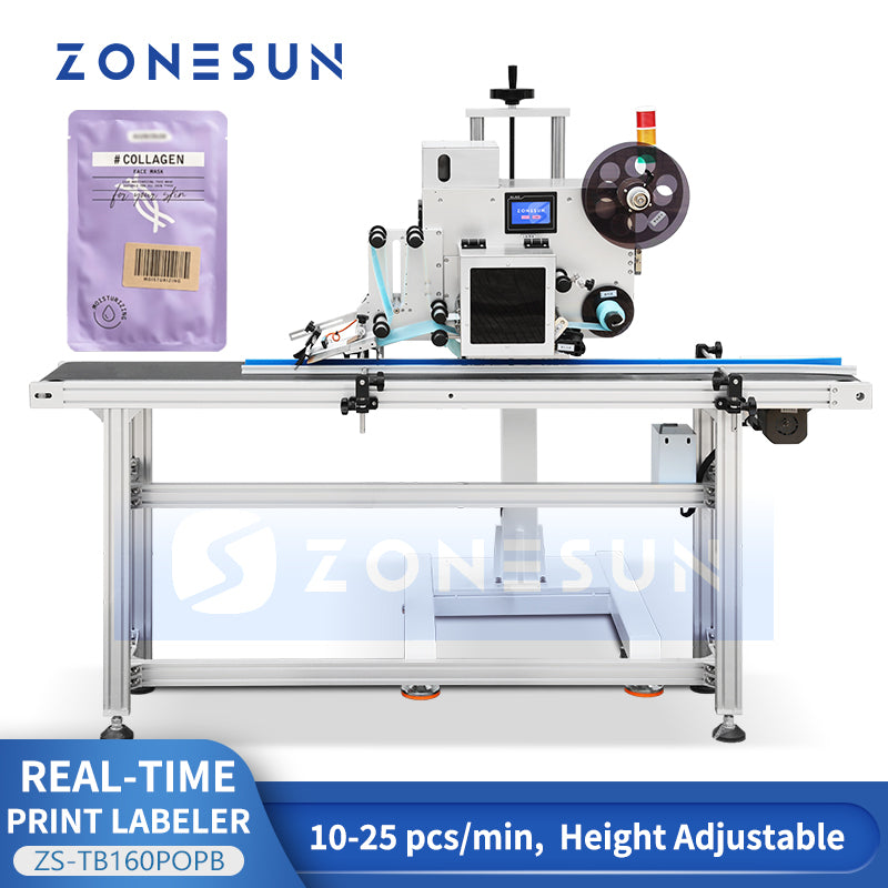 ZONESUN ZS-TB160POPB Automatic Print-and-Apply Flat Labeling System for Real-Time Coding