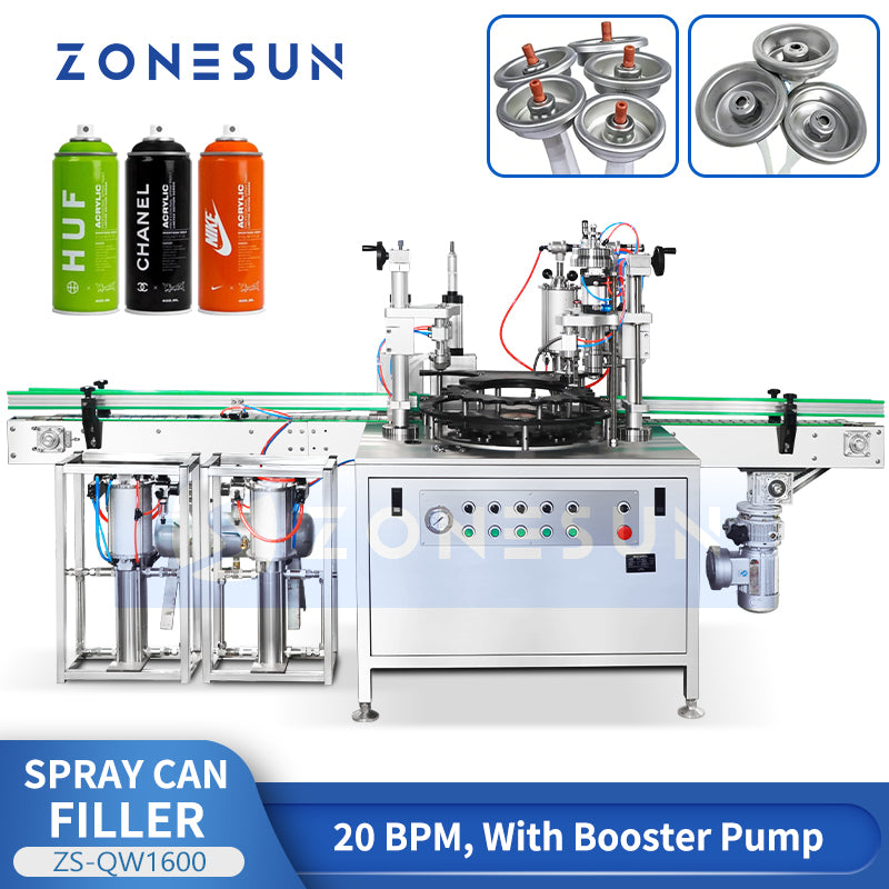 ZONESUN ZS-QW1600 Automatic Spray Can Aerosol Liquid Filling Capping Machine