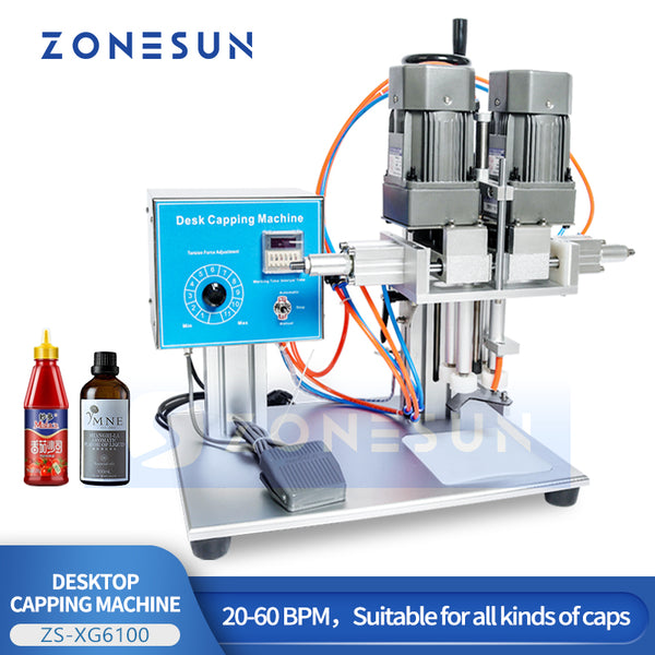 ZONESUN ZS-XG6100 Tabletop Four-Wheel Spindle Capping Machine