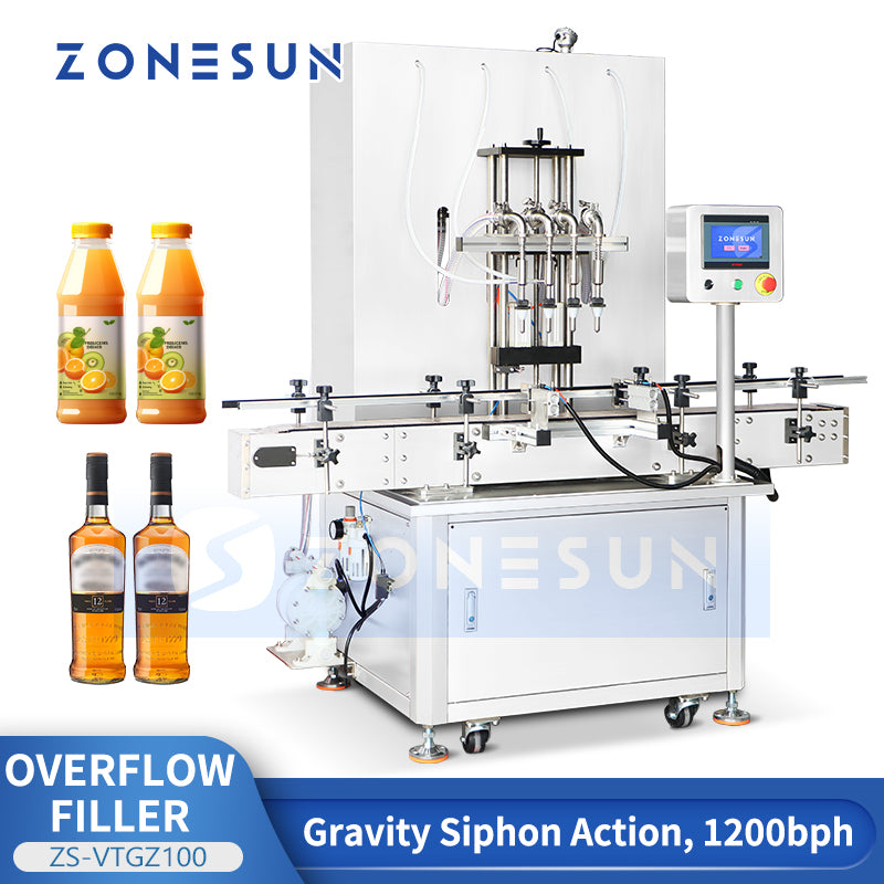 ZONESUN ZS-VTGZ100 High Volume Filling Machine Gravity Bottle Filler