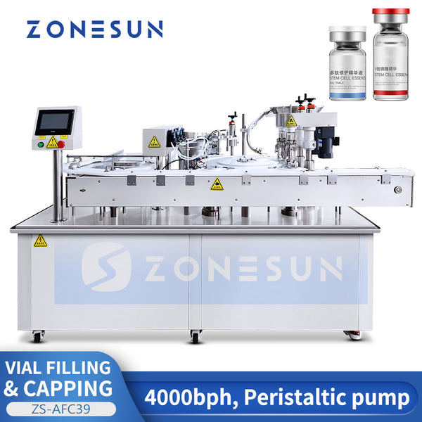 ZONESUN ZS-AFC39 Automatic Vial Filler & Capper for Pharma and Cosmetic Packaging