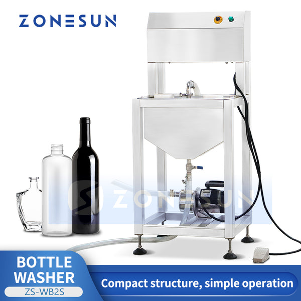 ZONESUN ZS-WB2S Semi Automatic Double Head Bottle Cleaning Machine