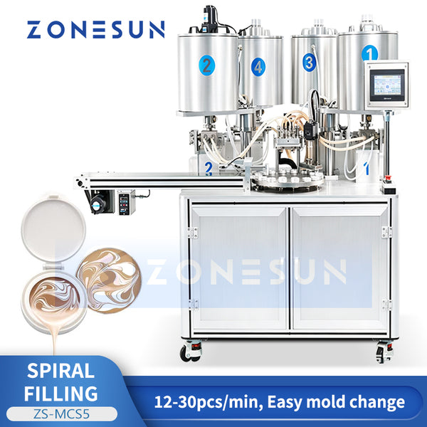 ZONESUN ZS-MCS5 Automatic 4-Color Spiral Pattern Cosmetic Filling Machine