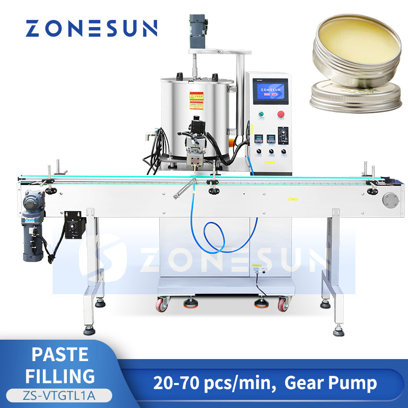 ZONESUN ZS-VTGTL1A Automatic Heating & Stirring Paste Filling Machine with Gear Pump for Lipstick, Vaseline, Wax & High-Viscosity Products