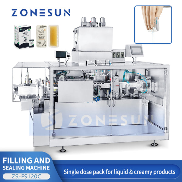 ZONESUN ZS-FS120C Filling Sealing Machine For Easy Snap Bag Liquid & Cosmetic