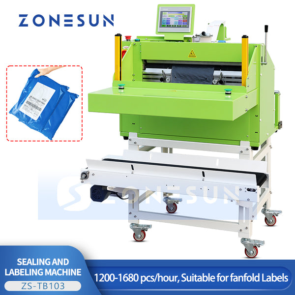 ZONESUN ZS-TB103 Automatic Bag Sealing and Labeling Machine