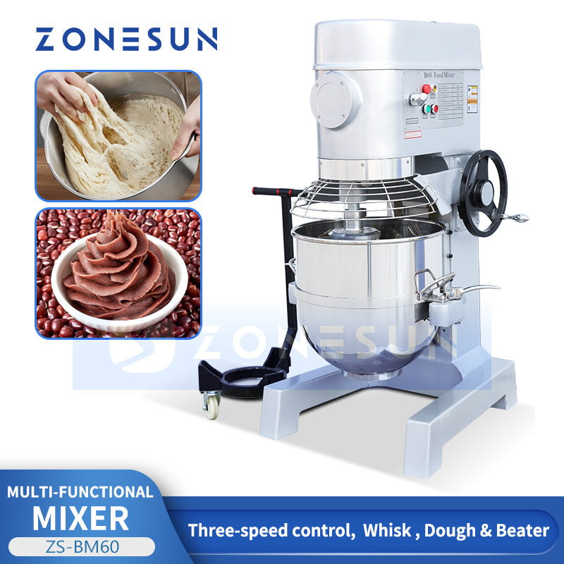 ZONESUN ZS-BM60 Food Mixer Dough Kneading & Whipping Stand Food Mixer for Bakery