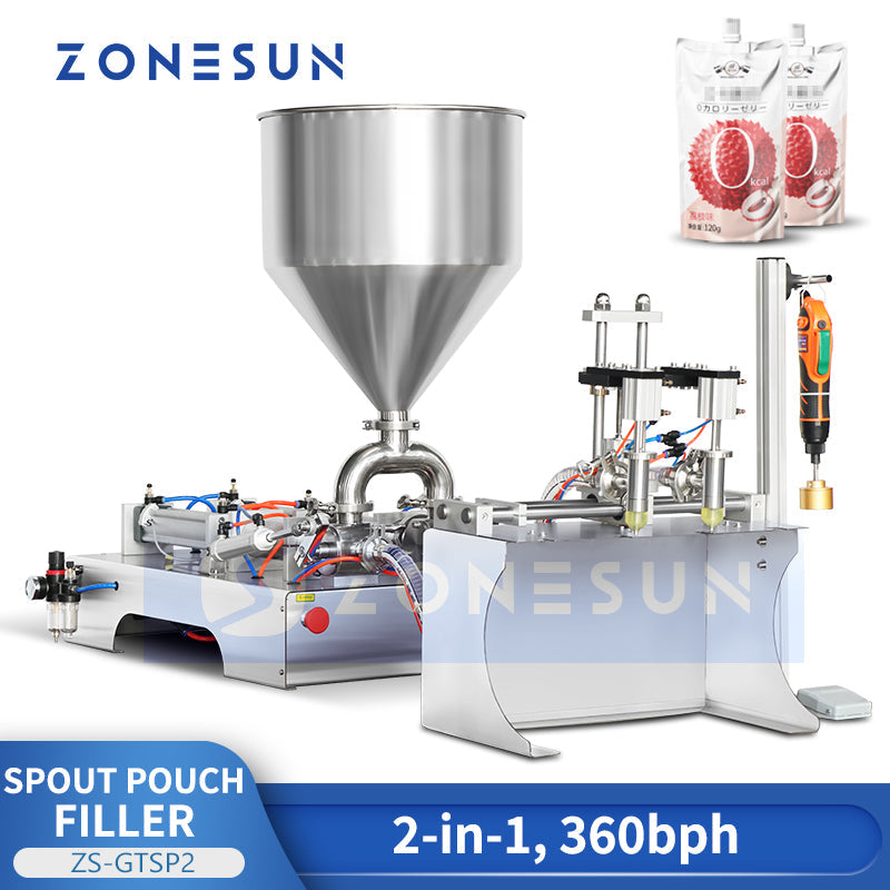 ZONESUN ZS-GTSP2 Dual-Head Spout Pouch Filling & Capping Machine