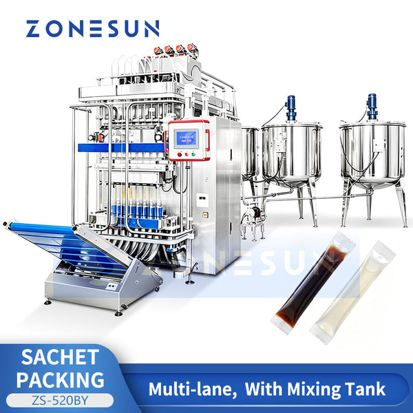 ZONESUN ZS-520BY Multi-Lane VFFS Stick Pack Machine for Liquid Sachet Packaging