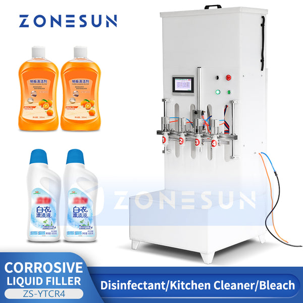 ZONESUN ZS-YTCR4 Semi-automatic Corrosive Liquid Filling Machine