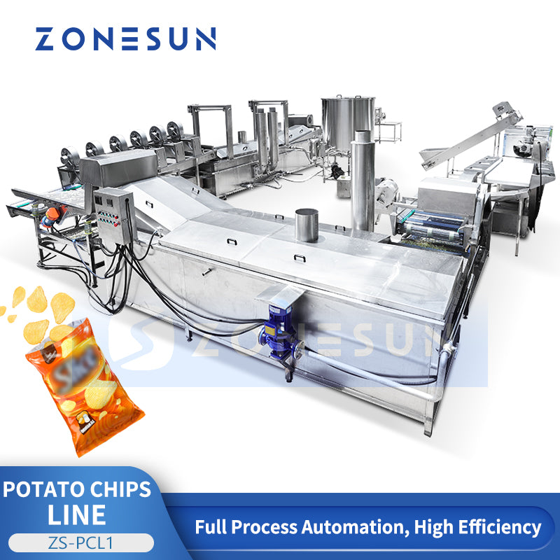 ZONESUN ZS-PCL1 Automatic Potato Chips Production Line Snack Food Processing Equipment