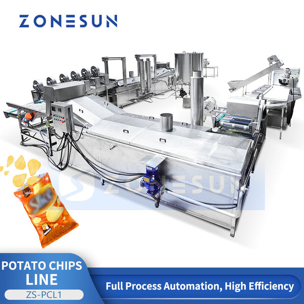 ZONESUN ZS-PCL1 Automatic Potato Chips Production Line Snack Food Processing Equipment