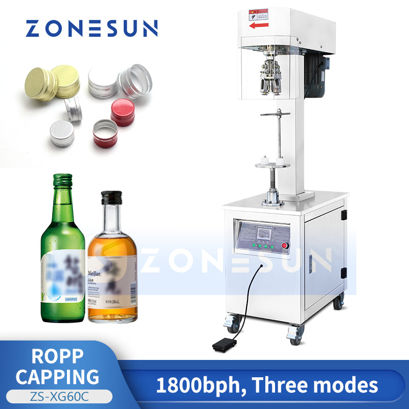 ZONESUN ZS-XG60C Semi-Automatic ROPP Capping Machine – 1200 BPH
