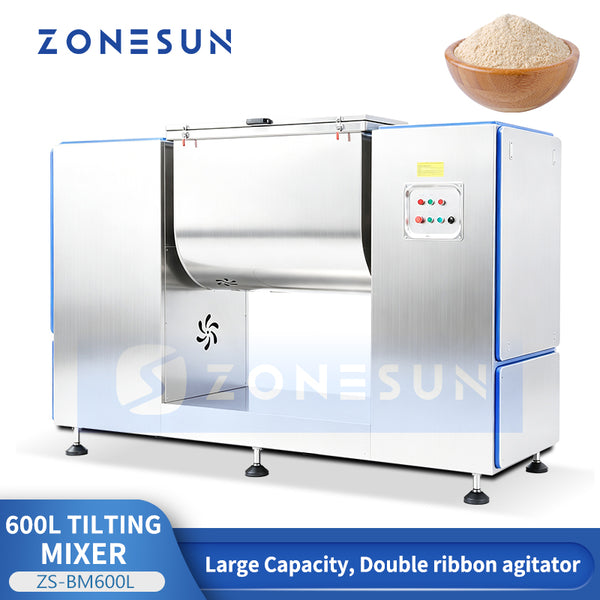 ZONESUN ZS-BM600L 600L Horizontal Tilting Ribbon Mixer for Powder and Granule Materials