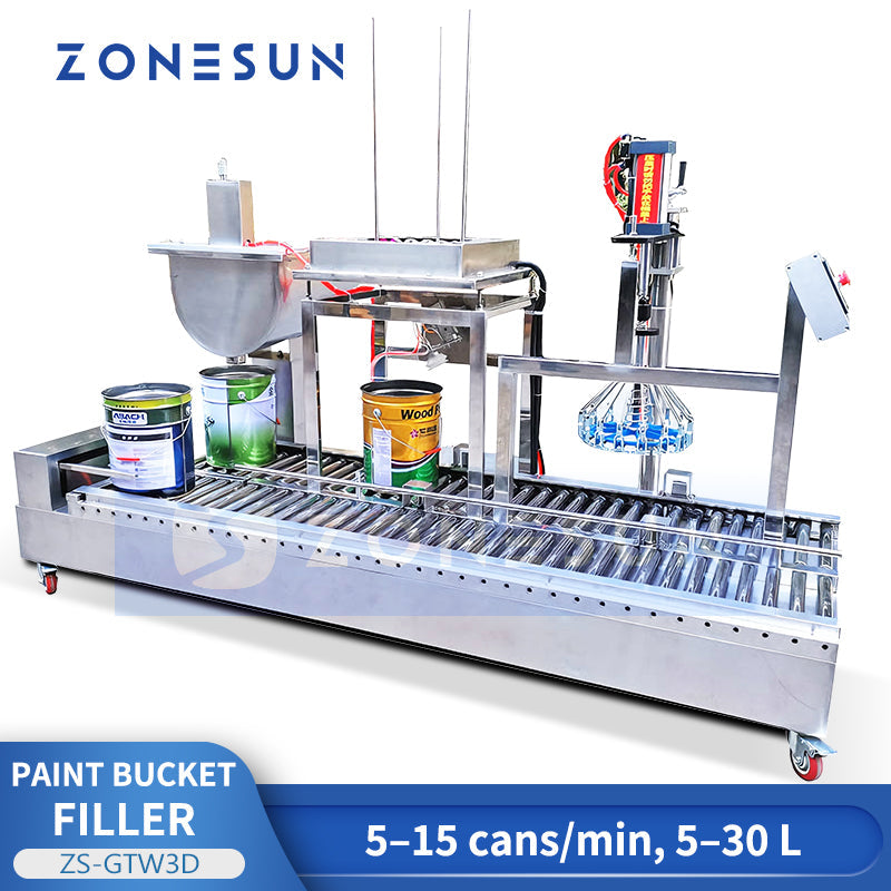 ZONESUN Paint Bucket Filling and Capping Machine