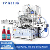ZONESUN ZS-SVGT4D Dual-System Servo Filling Machine for Liquids & Paste Creams Shampoos Peristaltic Piston Pump Filler