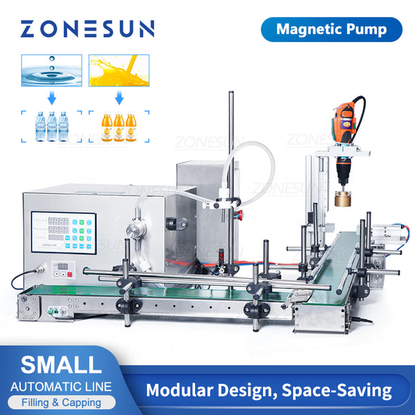 ZONESUN ZS‑MPXG1 Automatic Magnetic Pump Liquid Filling & Capping