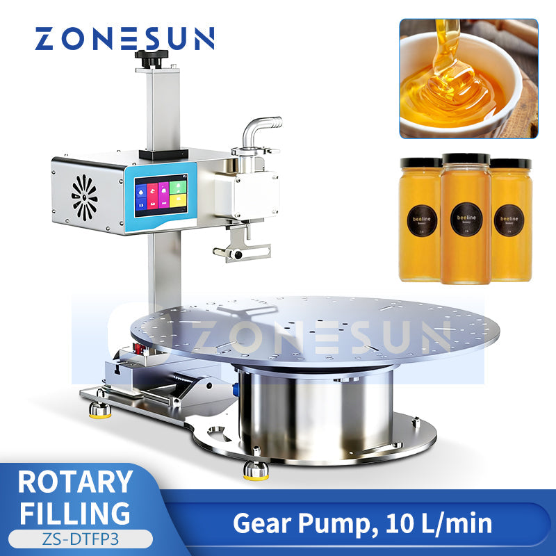 ZONESUN ZS-DTFP3 Rotary Paste Filling Machine Honey, Sauces, and Creams Filler